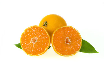 Orange fruit isolated on white background.