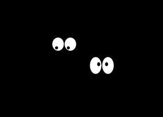 Two pairs of eyes in the dark