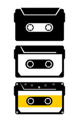 Casette, tape illustration, icon vector 