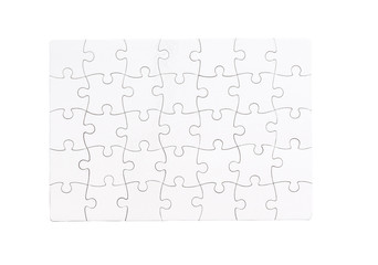 white completed puzzle  isolated on a white background