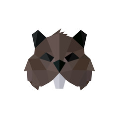 Rodent polygon logos low poly style illustration brown toothy animal faces