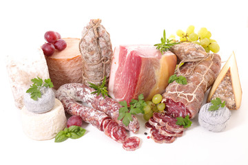 assorted cheese and salami
