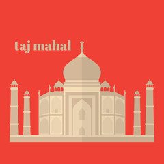 Taj Mahal Temple Landmark in Agra, India. Indian white marble mausoleum, indian architecture