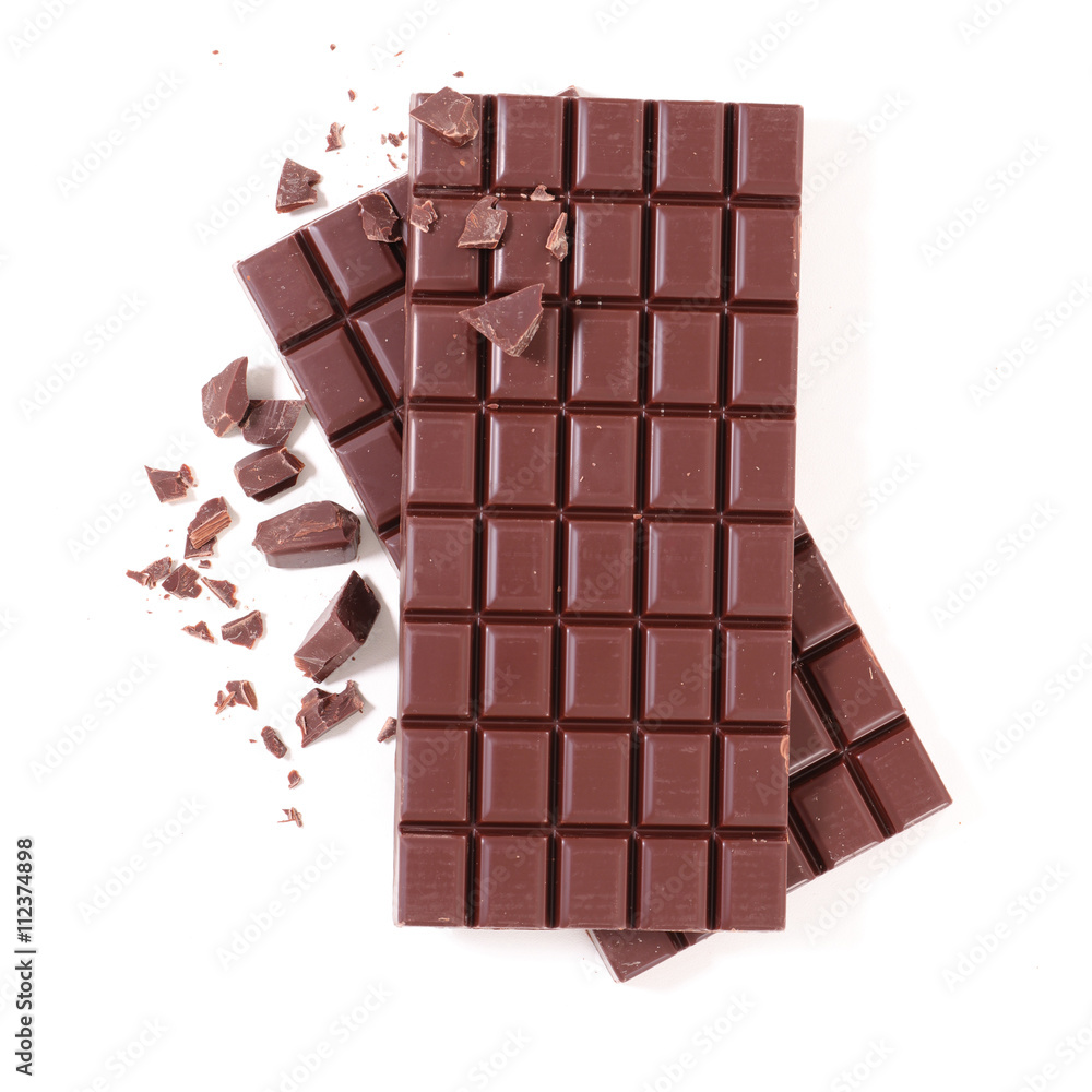 Wall mural chocolate bar isolated on white