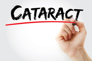 Hand writing Cataract with marker, health concept