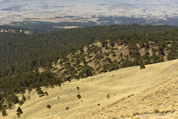 Fototapeta premium Volcano Nevada de Toluca with lakes inside crater in Mexico