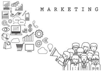 Marketing Team-On White Background-Vector Illustration,Graphic Design