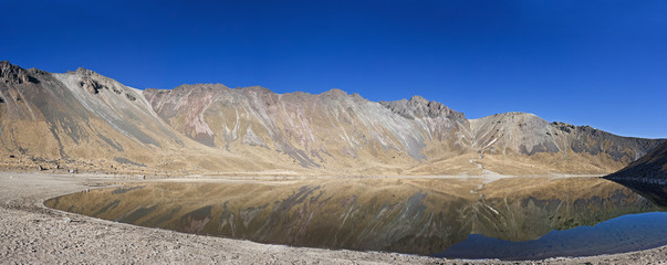 Volcano Nevada de Toluca with lakes inside crater in Mexico