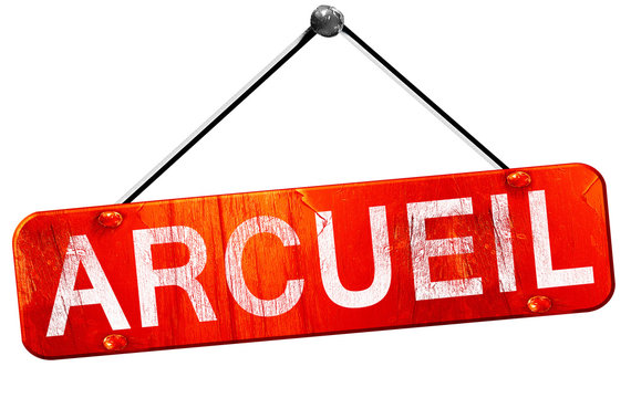 arcueil, 3D rendering, a red hanging sign