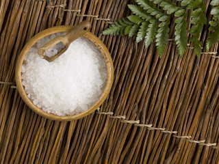 bowl of spa salt