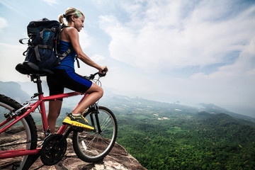 Fototapeta premium Young lady with Bicycle