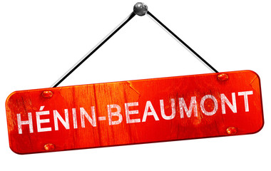 henin-beaumont, 3D rendering, a red hanging sign