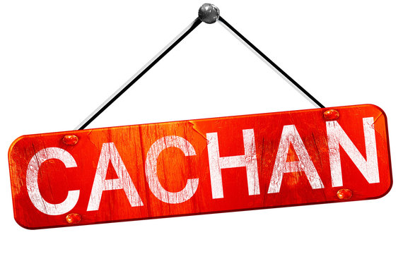 cachan, 3D rendering, a red hanging sign