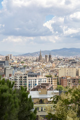 panorama of Barcelona in summer