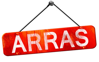 arras, 3D rendering, a red hanging sign