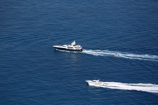 Boat Wake on Mediterranean Sea
