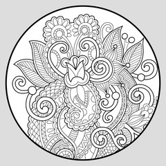 coloring book page for adults - zendala, joy to older children a