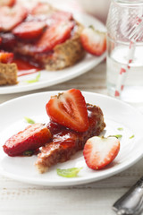 Strawberry and almond tart