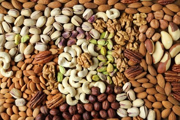 Varieties of nuts.