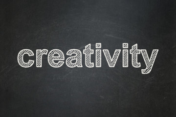 Marketing concept: Creativity on chalkboard background