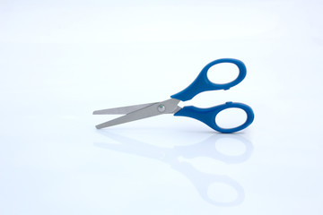 Blue Scissors Isolated On White