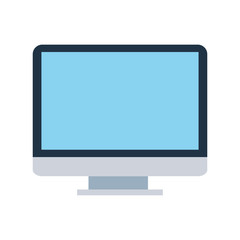 Vector computer display isolated on white background