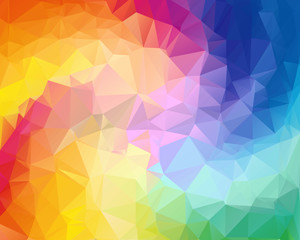 Colorful swirl rainbow polygon background. Colorful abstract vector. Abstract rainbow color Triangle Geometrical Background, Rainbow polygon swirl design. Rainbow Colorful swirl rainbow polygon.