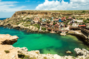 View over Popeye village, Malta