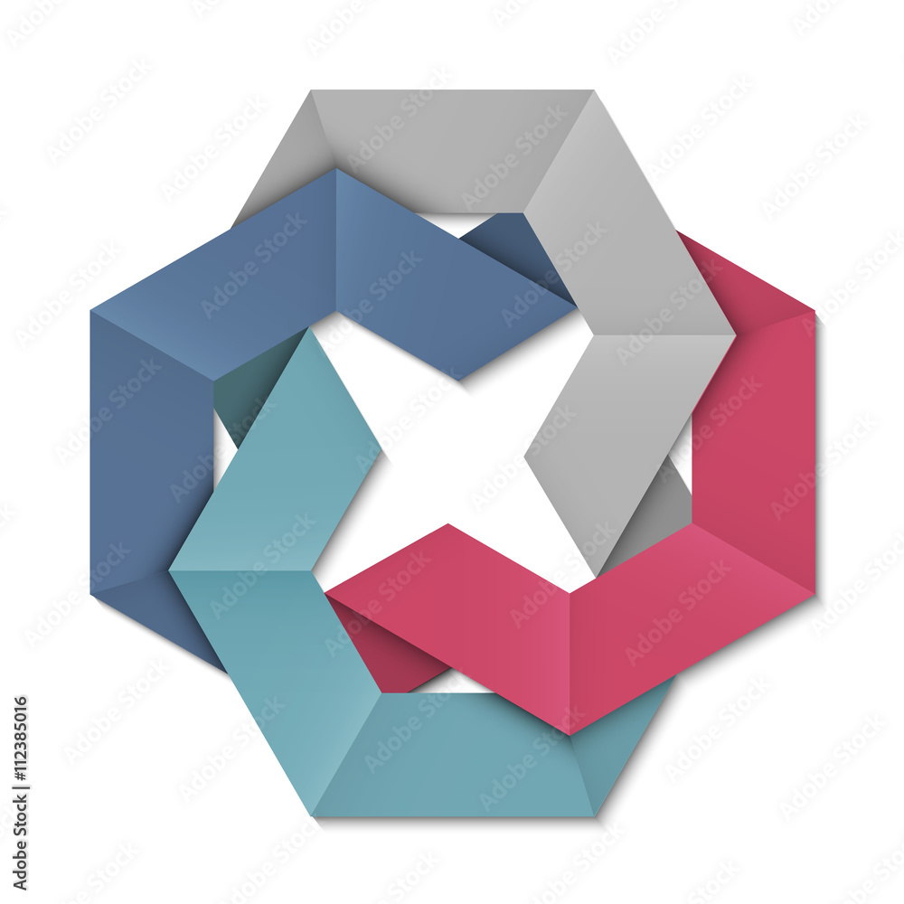 Canvas Prints stylized abstract origami element for design