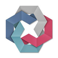 Stylized abstract origami element for design