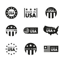 Vector set of made in the USA labels
