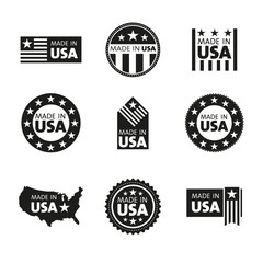 Vector set of made in the USA labels
