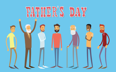 Man Group Generation Happy Father Day Holiday Banner