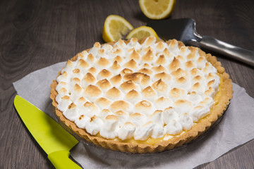 tart with lemon and Italian meringue