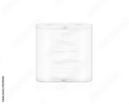 Download "Blank white napkin roll packaging mockup, isolated, clipping path, 3d illustration. Toilet ...