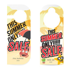 Summer Sale Tag Template Vector Illustration.