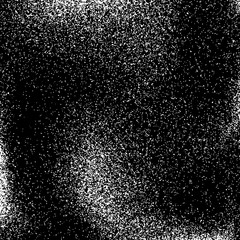 Black abstract background with white film grain, noise, dotwork, halftone, grunge texture for design concepts, banners, posters, wallpapers, web, presentations and prints. Vector illustration.