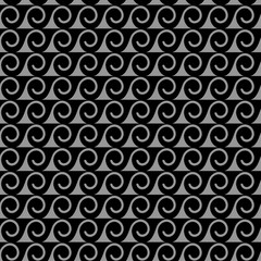 Monochrome seamless pattern with stylized waves