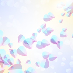 Fototapeta na wymiar delicate translucent petals on a blurred background for a romantic design