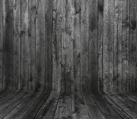 grunge wood panels with floor and wall