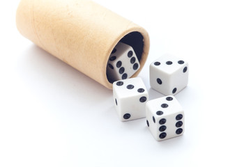 Dice on the white background, Dice isolation