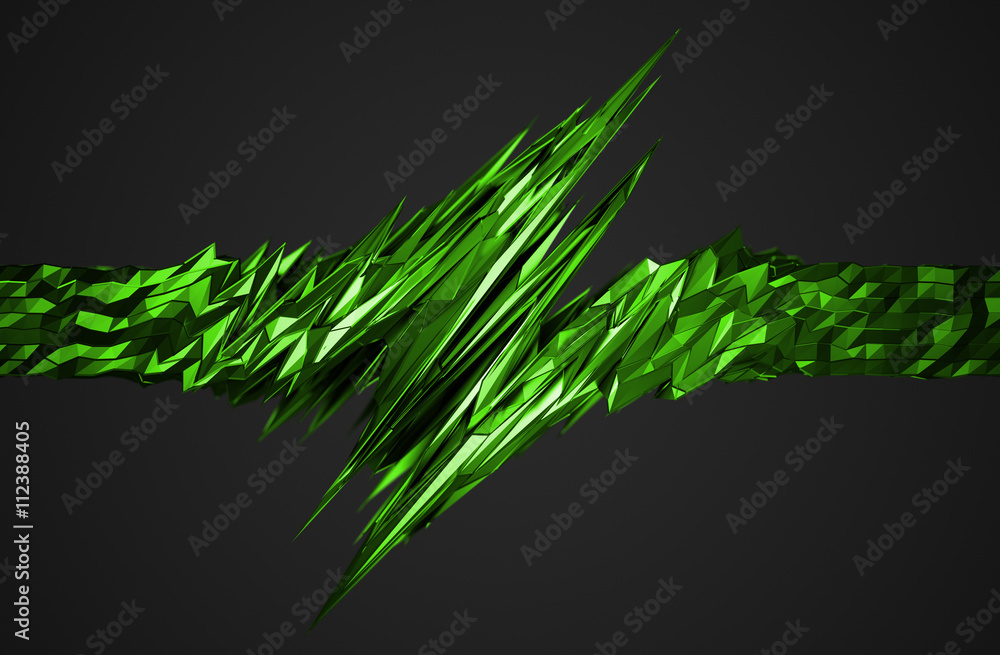 Poster abstract 3d rendering of chaotic surface. background with futuristic polygonal shape. noisy low poly
