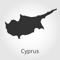 Cyprus map icon. Vector illustration.