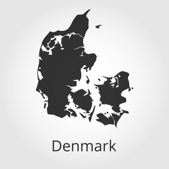 Denmark map icon. Vector illustration.
