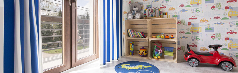 Crazy car racing around the room