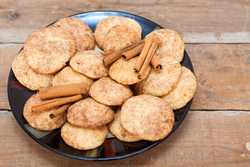 Snickerdoodle cookies with cinnamon