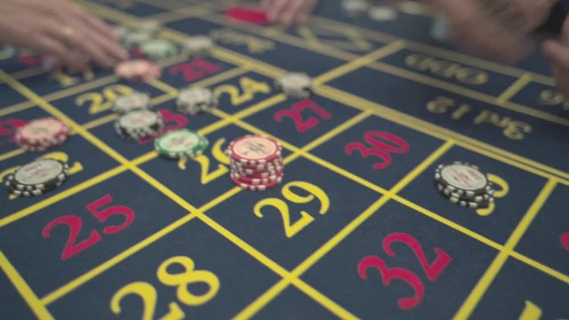 Betting chips - Casino Roulette People playing Roulette in a Casino, S-Log
