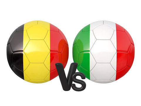 Belgium / Italy soccer game 3d illustration