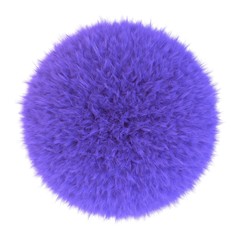 Purple fur sphere, 3D render