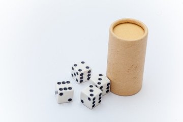 Dice on the white background, Dice isolation